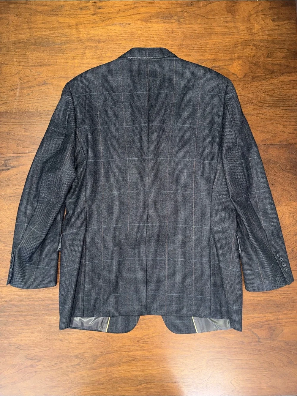 Austin Reed Charcoal Windowpane Suit Set Retro Vintage Bespoke Sports Coat Pants